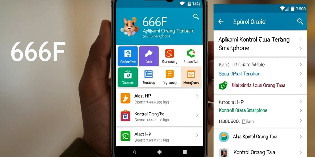 Antarmuka aplikasi 666F yang intuitif untuk kontrol orang tua.