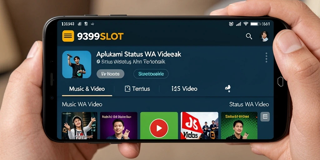 Antarmuka 9399SLOT dengan pilihan video Status WA yang menarik.
