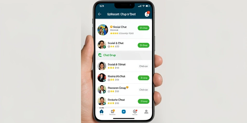 Antarmuka aplikasi 9ZK yang ramah pengguna untuk chat grup.