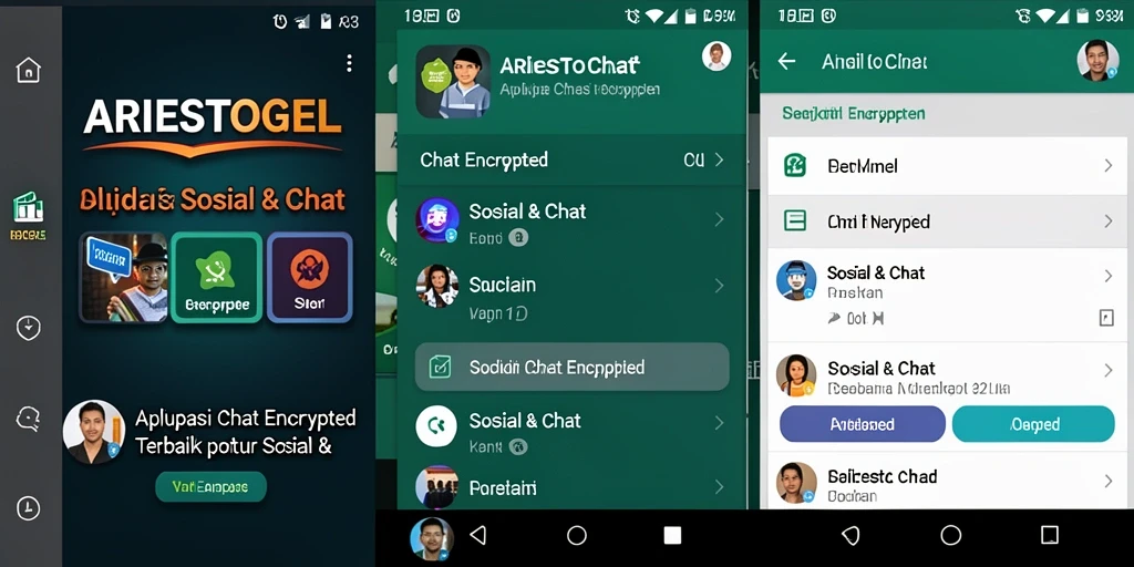 Antarmuka ARIESTOGEL yang modern dan fungsional untuk chat terenkripsi.