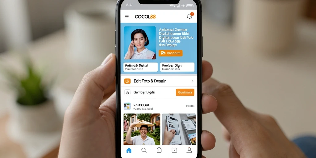 Tampilan antarmuka COCOL88 yang menarik untuk edit gambar digital.