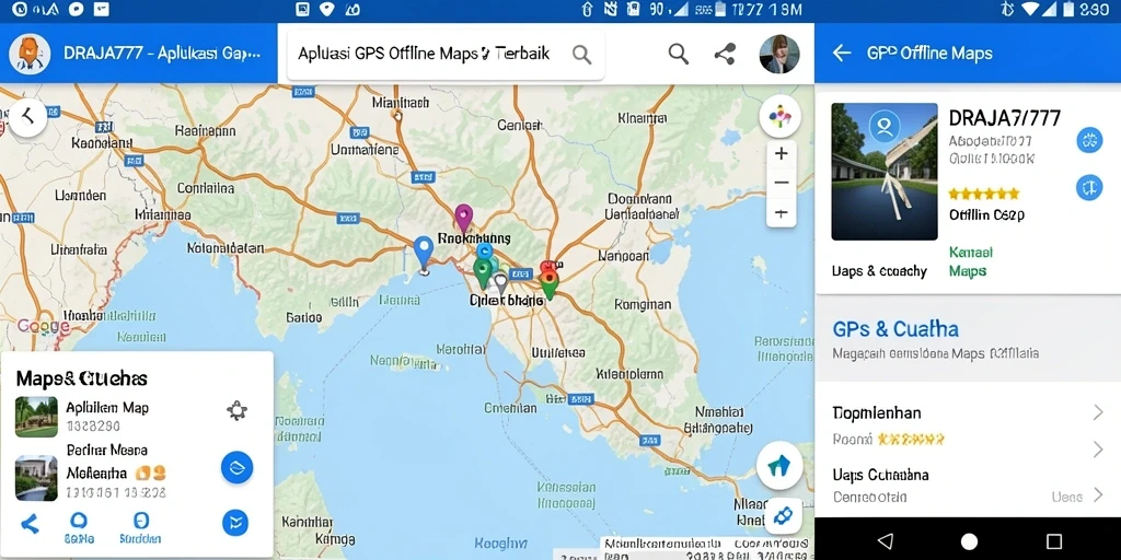 Antarmuka utama DRAJA777 dengan fitur GPS Offline Maps yang intuitif.