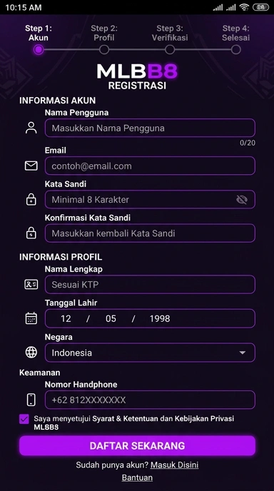 Panduan Membuat Akun Baru mlbb8 di Android